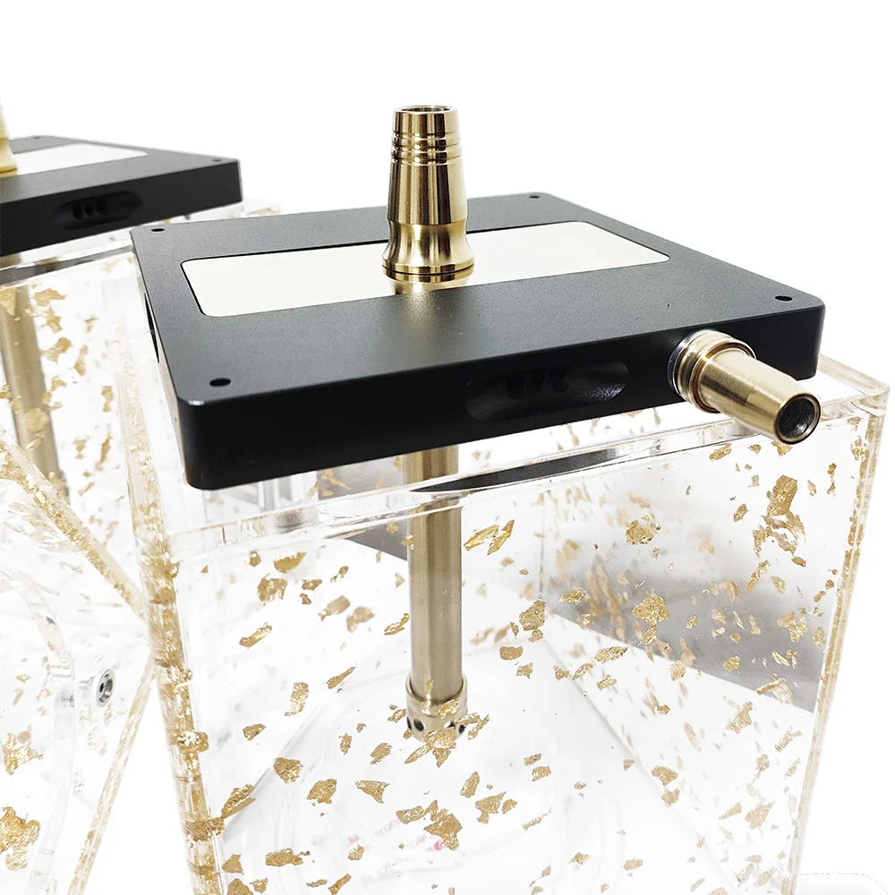 Gold Flake Cube LED Hookah