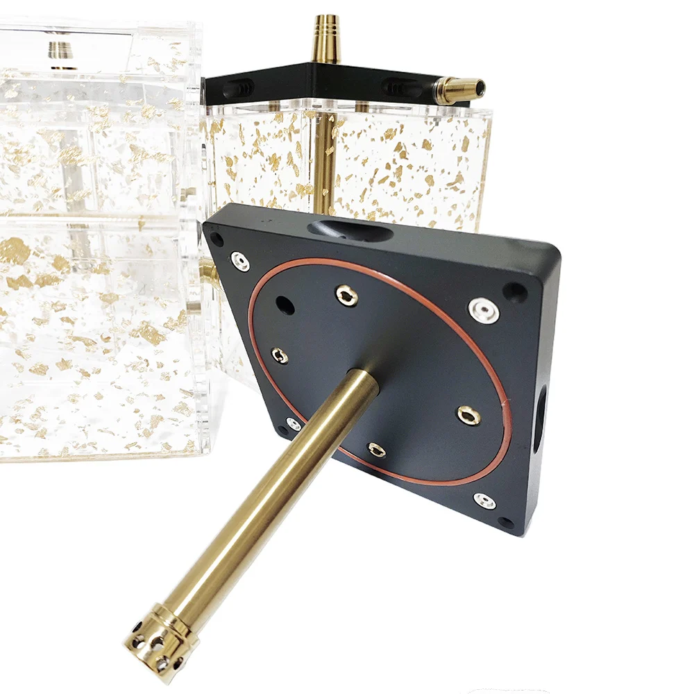Gold Flake Cube LED Hookah