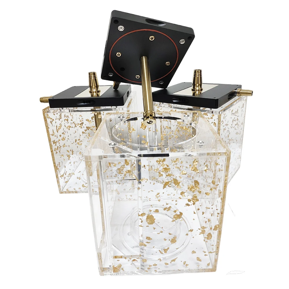 Gold Flake Cube LED Hookah
