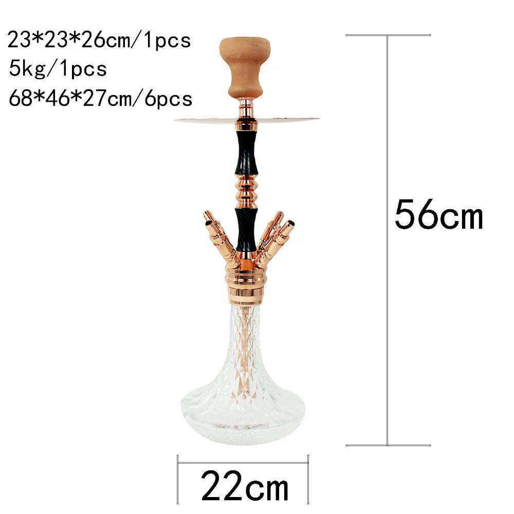 Rose Gold Multi-Hose Luxury Glass Hookah