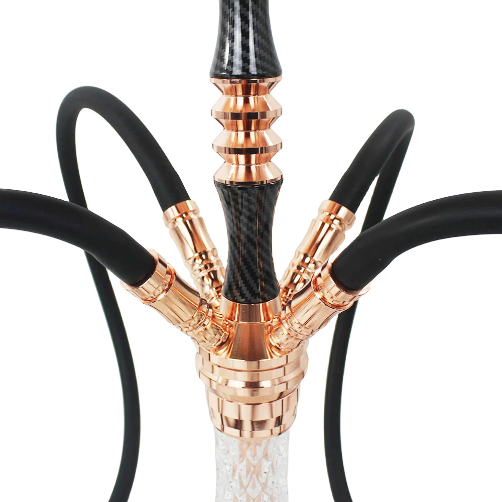 Rose Gold Multi-Hose Luxury Glass Hookah