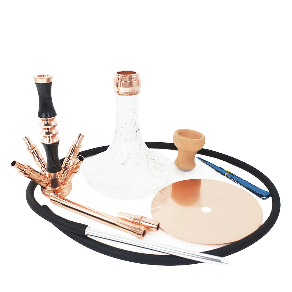 Rose Gold Multi-Hose Luxury Glass Hookah