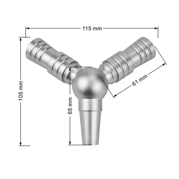 Aluminum Hookah Dual Hose Connector