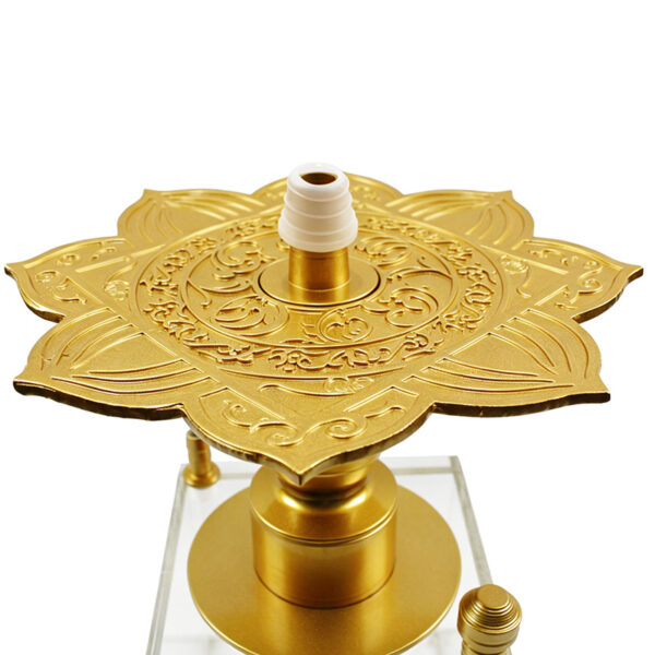 Golden Lotus Square Acrylic Hookah