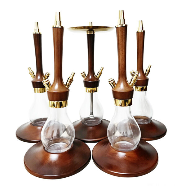 Premium Wooden Hookah with Gold Accents
