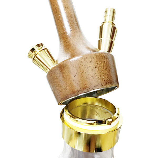 Premium Wooden Hookah with Gold Accents